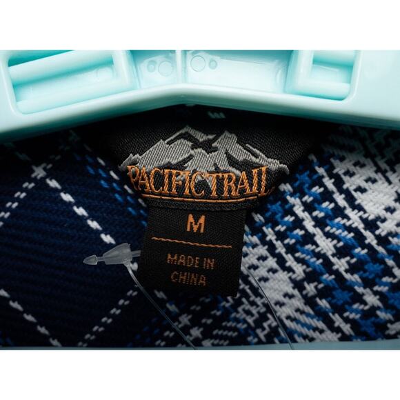 Pacific Trail Shirt Mens Medium Blue Plaid Blanket Flannel Cabincore NWT IO2-04 - Picture 2 of 14